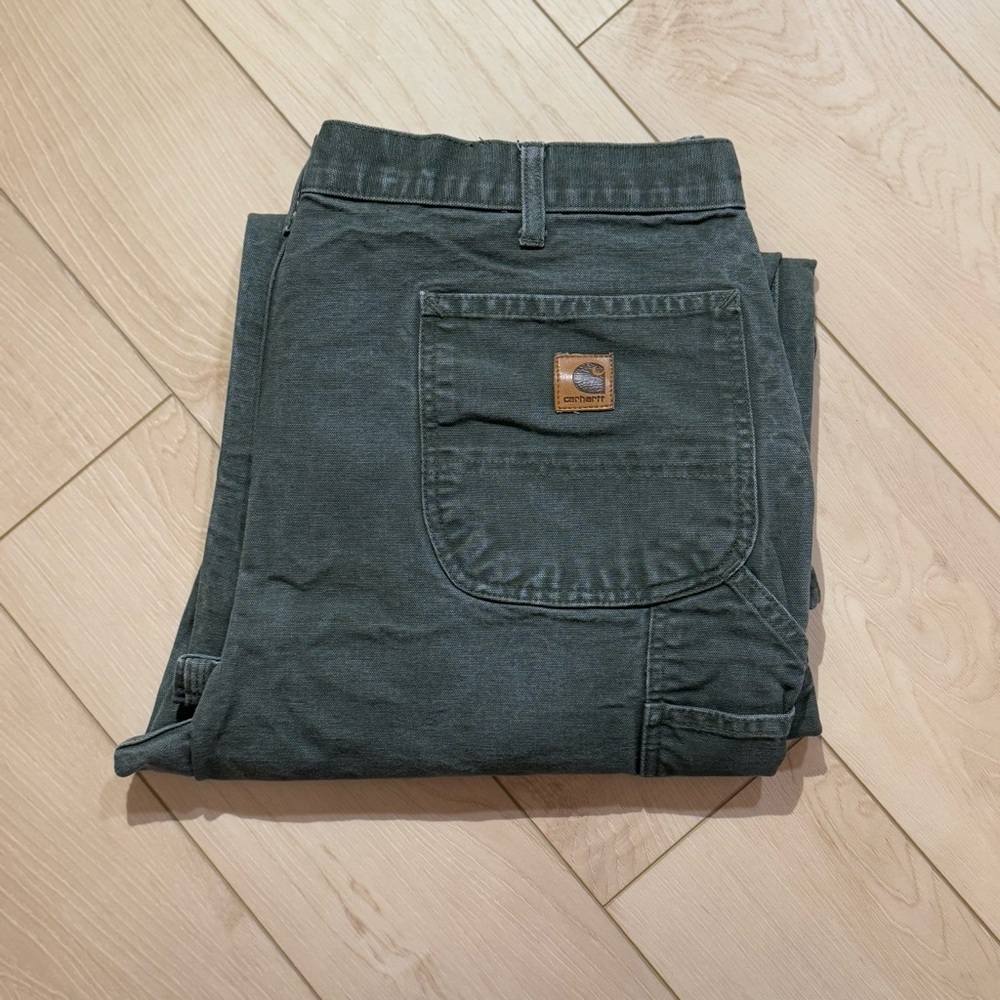 carhartt men's khaki green work pants